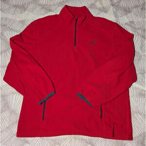 Vintage Champion Fleece Sweatshirt XXL Red Half Zip Pullover Made in Japan Rare